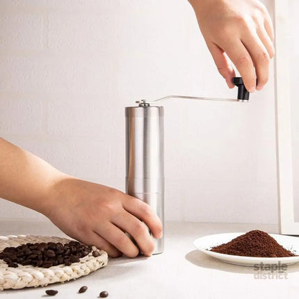 18.8cm Manual Coffee Bean Grinder Stainless Steel Hand Coffee Mill Ceramic Burr - Appliances > Kitchen Appliances >