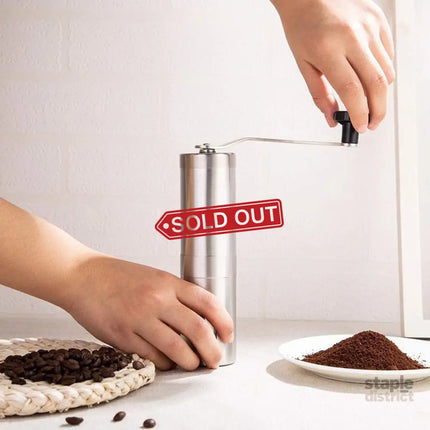 18.8cm Manual Coffee Bean Grinder Stainless Steel Hand Coffee Mill Ceramic Burr - Appliances > Kitchen Appliances >