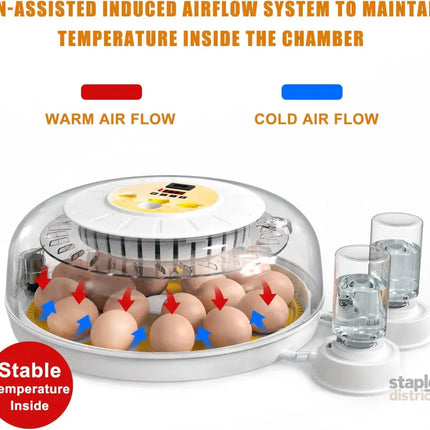 CARLA HOME 18 Egg Incubator with Automatic Turning LED Display Humidity & Temperature Control Auto Water System &