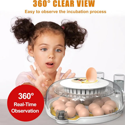 CARLA HOME 18 Egg Incubator with Automatic Turning LED Display Humidity & Temperature Control Auto Water System &