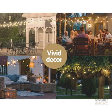 19m Festoon Lights Christmas Fairy String Lights Outdoor Party Garden Decor - Occasions > Christmas > Outdoor