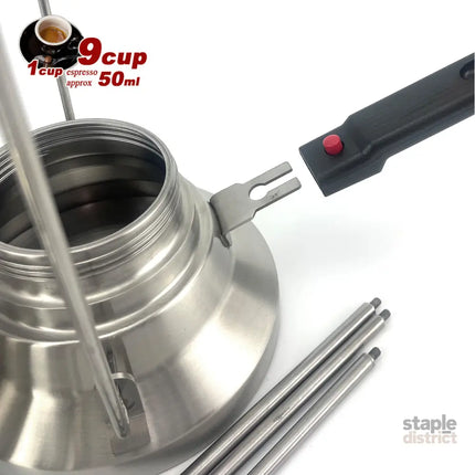 2 In 1 Camping Stainless Steel 9Cup Pot Moka Coffee Maker Italian Espresso Kettle 2024 NEW MODLE - Appliances > Kitchen