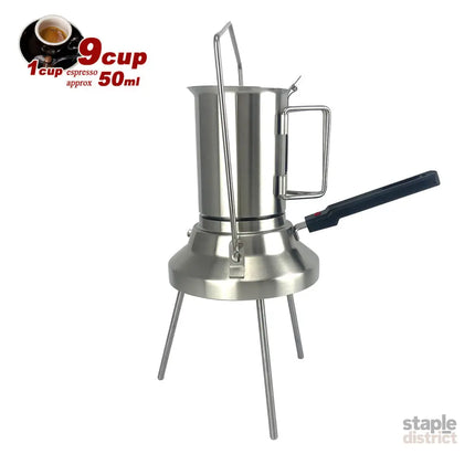2 In 1 Camping Stainless Steel 9Cup Pot Moka Coffee Maker Italian Espresso Kettle 2024 NEW MODLE - Appliances > Kitchen
