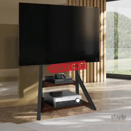 2 Tiers Black Shelves Heavy Duty Universal Tv Floor Stand For 32-75 Inches - Appliances > TV > TVs & Accessories