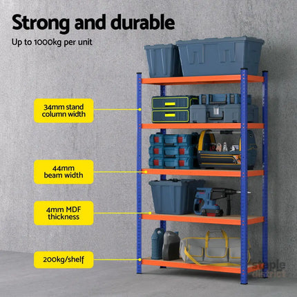 2 x 1.8M Giantz Garage Shelving Warehouse Rack - Tools > Tools Storage > Wall Storage Racks