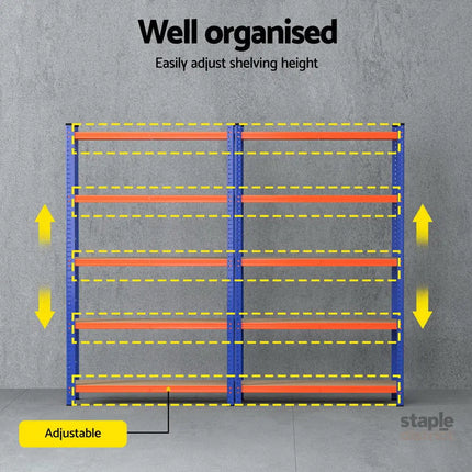 2 x 1.8M Giantz Garage Shelving Warehouse Rack - Tools > Tools Storage > Wall Storage Racks