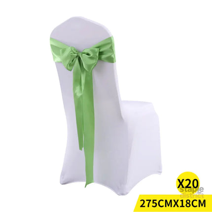 20 Green Fabric Chair Sashes Covers Grass Green-2018816627025514496