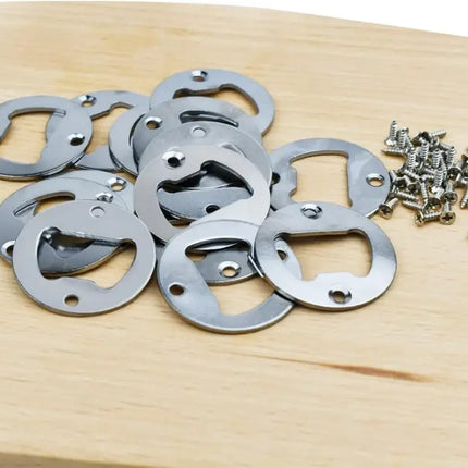20 Set Stainless Steel Bottle Opener Insert Kits Metal Beer Bottle Opener Beer Wine Hardware Parts with 42Pcs Screws