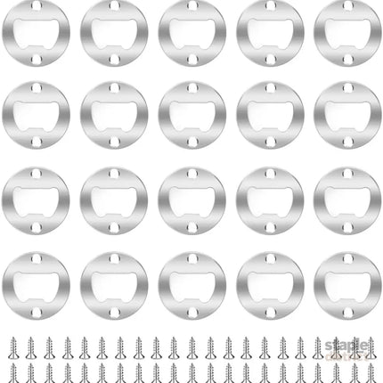 20 Set Stainless Steel Bottle Opener Insert Kits Metal Beer Bottle Opener Beer Wine Hardware Parts with 42Pcs Screws