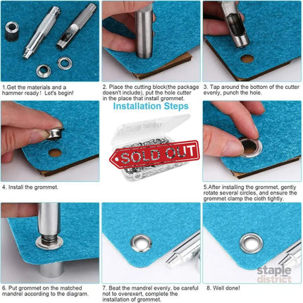 200 Sets 12mm Copper Metal Eyelet Grommet Tent Tarp Tool Tarpaulin Installation - Appliances > Fans > Exhaust Fans