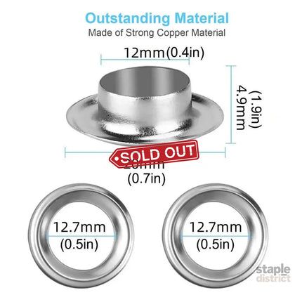 200 Sets 12mm Copper Metal Eyelet Grommet Tent Tarp Tool Tarpaulin Installation - Appliances > Fans > Exhaust Fans