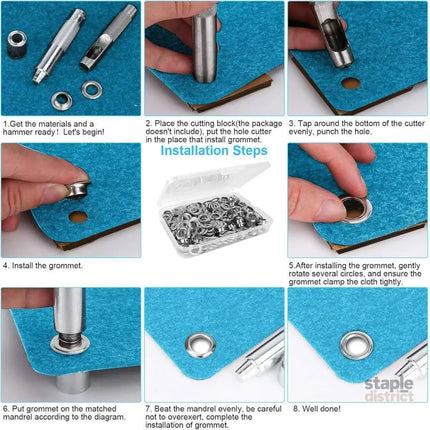 200 Sets 12mm Copper Metal Eyelet Grommet Tent Tarp Tool Tarpaulin Installation - Appliances > Fans > Exhaust Fans