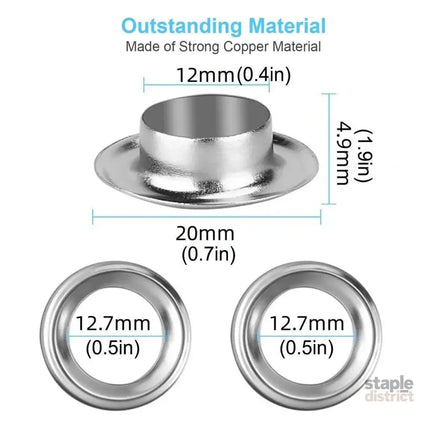 200 Sets 12mm Copper Metal Eyelet Grommet Tent Tarp Tool Tarpaulin Installation - Appliances > Fans > Exhaust Fans