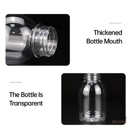 20pcs 250ml Reusable Plastic Juice Bottles 38mm Caliber Clear Beverage Container - Bottle-20pcs-Glossy -Black