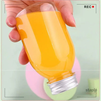 20pcs 250ml Reusable Plastic Juice Bottles 38mm Caliber Clear Beverage Container - Bottle-20pcs-Glossy -Black