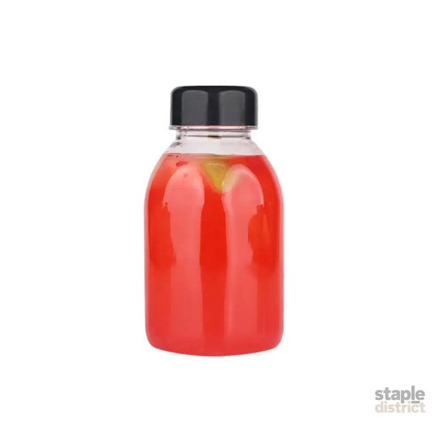 20pcs 250ml Reusable Plastic Juice Bottles 38mm Caliber Clear Beverage Container - Bottle-20pcs-Glossy -Black