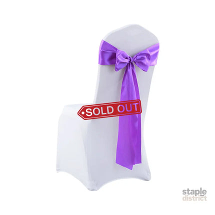 20x Multicoloured Satin Chair Sashes Lavender-2018816627205869569