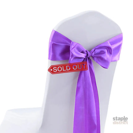 20x Multicoloured Satin Chair Sashes Lavender-2018816627205869573