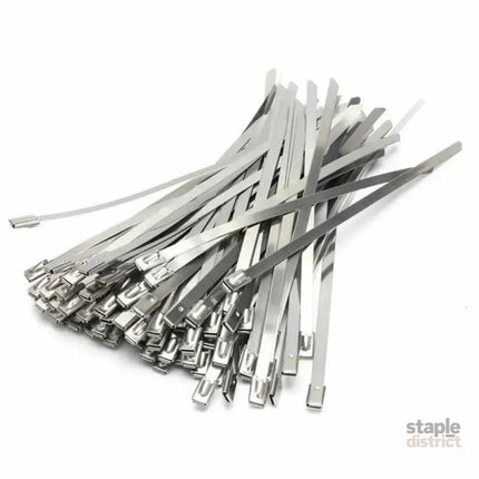 20X Stainless Steel Cable Ties S304 Marine Grade Zip Strap Locking Wrap 100-800Mm - 7.9x800mm - Commercial > Packaging
