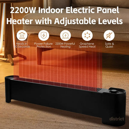 2200W Graphene Floor Electric Heater – Fast Heating Energy-Efficient Portable Indoor Heater - Appliances > Heaters >