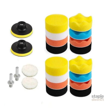 22Pcs 3’’ Buffing Waxing Polishing Sponge Pads Kit Set For Car Polisher Drill Au - Auto Accessories > Auto Accessories