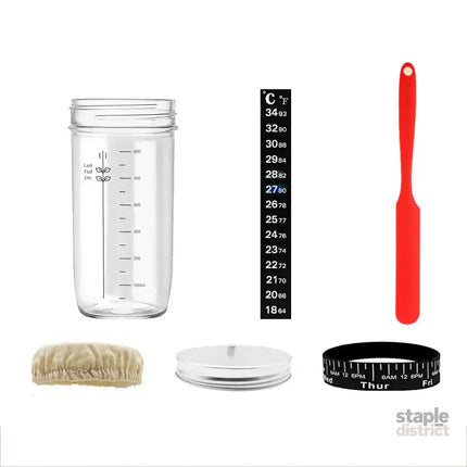 24oz Bread Fermentation Glass Jar Baking Supplies Airtight Container Dough - Home & Garden > Kitchenware > Food Storage