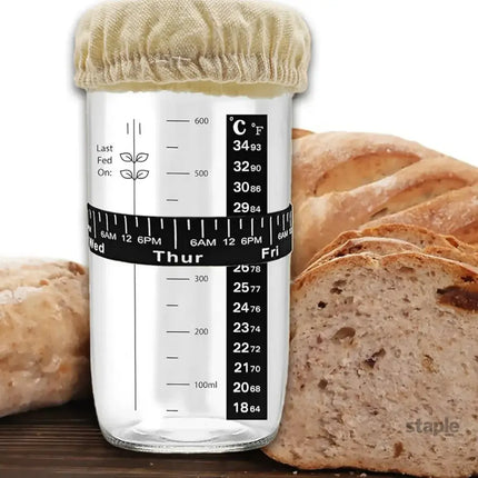 24oz Bread Fermentation Glass Jar Baking Supplies Airtight Container Dough - Home & Garden > Kitchenware > Food Storage