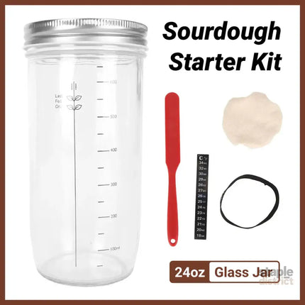 24oz Bread Fermentation Glass Jar Baking Supplies Airtight Container Dough - Home & Garden > Kitchenware > Food Storage