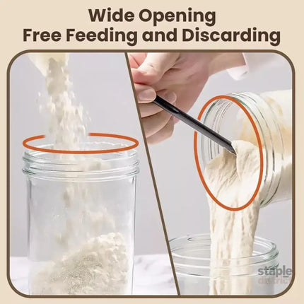 24oz Bread Fermentation Glass Jar Baking Supplies Airtight Container Dough - Home & Garden > Kitchenware > Food Storage
