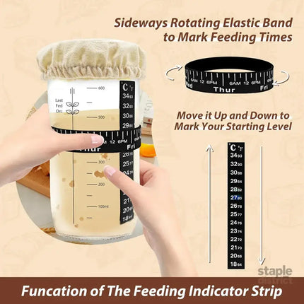 24oz Bread Fermentation Glass Jar Baking Supplies Airtight Container Dough - Home & Garden > Kitchenware > Food Storage