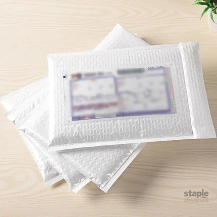 25PCS Poly Bubble Mailers Envelope Padded Bag White Cushioned Satchel 15 Sizes - 25PCS-19*27CM - Commercial > Packaging