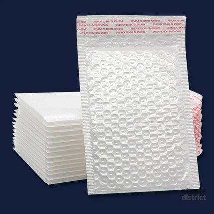 25PCS Poly Bubble Mailers Envelope Padded Bag White Cushioned Satchel 15 Sizes - 25PCS-22*26CM - Commercial > Packaging