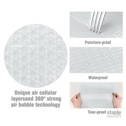 25PCS Poly Bubble Mailers Envelope Padded Bag White Cushioned Satchel 15 Sizes - 25PCS-15*40CM - Commercial > Packaging