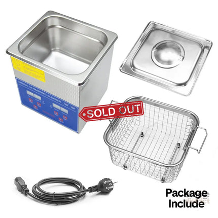 2L Ultrasonic Cleaner Lab-Grade Stainless Steel Ultrasonic Cleaning Machine Digital Heating Timer and Basket for Home