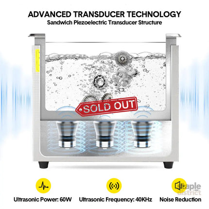 2L Ultrasonic Cleaner Lab-Grade Stainless Steel Ultrasonic Cleaning Machine Digital Heating Timer and Basket for Home
