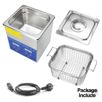 2L Ultrasonic Cleaner Lab-Grade Stainless Steel Ultrasonic Cleaning Machine Digital Heating Timer and Basket for Home