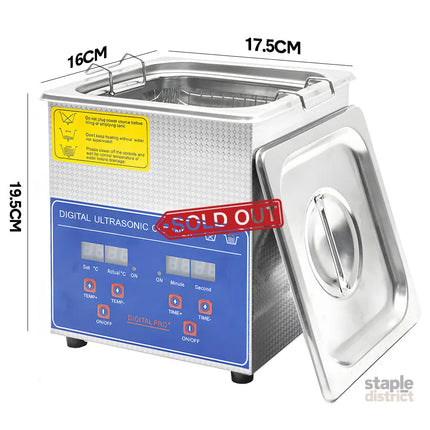 2L Ultrasonic Cleaner Lab-Grade Stainless Steel Ultrasonic Cleaning Machine Digital Heating Timer and Basket for Home