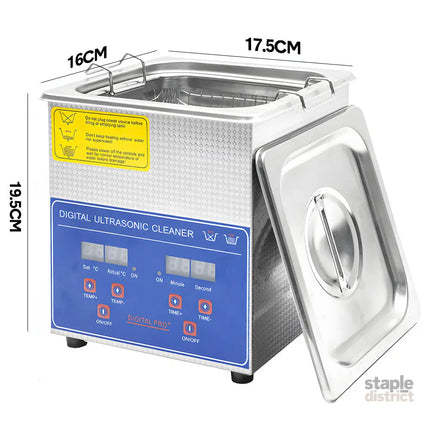 2L Ultrasonic Cleaner Lab-Grade Stainless Steel Ultrasonic Cleaning Machine Digital Heating Timer and Basket for Home