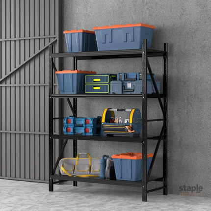 2Mx1.5M Giantz Garage Shelving Warehouse Rack Black - Tools > Tools Storage > Wall Storage Racks