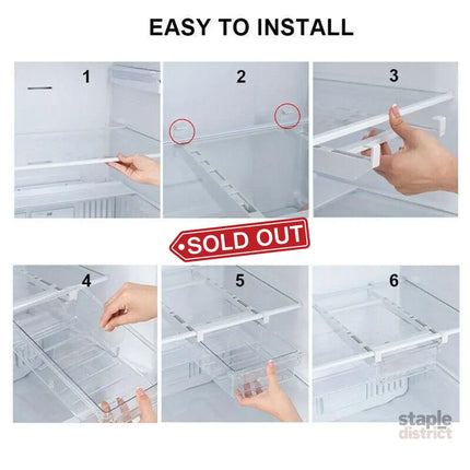 2PCS Adjustable Fridge Drawer Storage Box Under Shelf Refrigerator Organizer - Appliances > Fridges & Freezers > Fridges