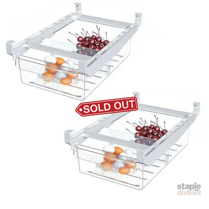 2PCS Adjustable Fridge Drawer Storage Box Under Shelf Refrigerator Organizer - Appliances > Fridges & Freezers > Fridges