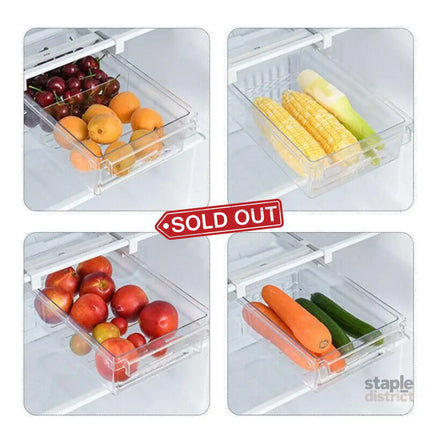 2PCS Adjustable Fridge Drawer Storage Box Under Shelf Refrigerator Organizer - Appliances > Fridges & Freezers > Fridges
