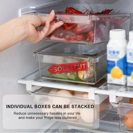 2PCS Adjustable Fridge Drawer Storage Box Under Shelf Refrigerator Organizer - Appliances > Fridges & Freezers > Fridges