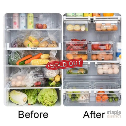 2PCS Adjustable Fridge Drawer Storage Box Under Shelf Refrigerator Organizer - Appliances > Fridges & Freezers > Fridges
