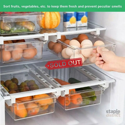2PCS Adjustable Fridge Drawer Storage Box Under Shelf Refrigerator Organizer - Appliances > Fridges & Freezers > Fridges