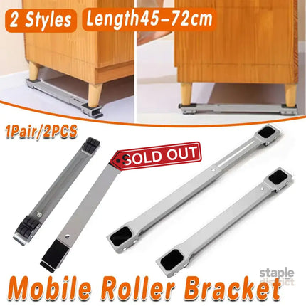 2pcs Adjustable Refrigerator Washing Machine Base Stand Movable Support Shelf - Grooved - Appliances > Washers Dryers &