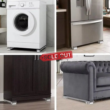 2pcs Adjustable Refrigerator Washing Machine Base Stand Movable Support Shelf - Grooved - Appliances > Washers Dryers &