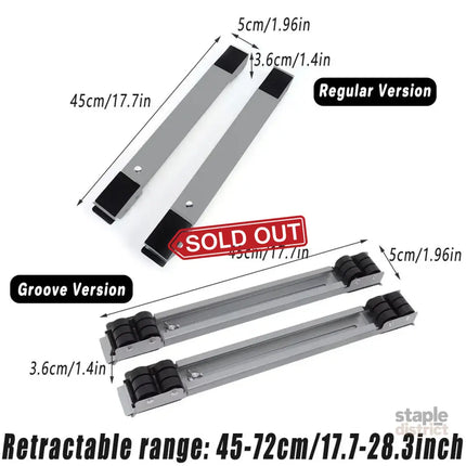 2pcs Adjustable Refrigerator Washing Machine Base Stand Movable Support Shelf - Grooved - Appliances > Washers Dryers &