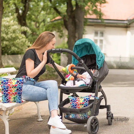 2PCS Cartoon Printed Diaper Bag Double Zipper Washable Storage Organizer - Blue Heart - Baby & Kids > Kid’s Furniture >