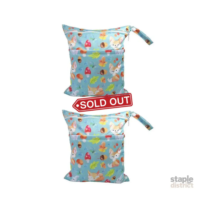 2PCS Cartoon Printed Diaper Bag Double Zipper Washable Storage Organizer - Fox Cone - Baby & Kids > Kid’s Furniture >